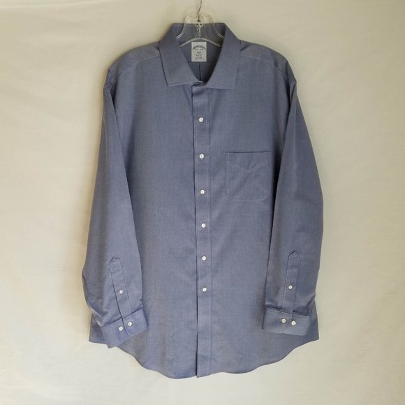Brooks Brothers Blue Regent Fit Button Front Dress Shirt Size 17.5-4/5 - Picture 2 of 5